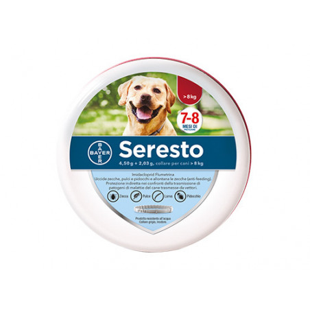 Collare antiparassitario Seresto per cani oltre 8 kg – 70 cm – Protezione fino a 8 mesi