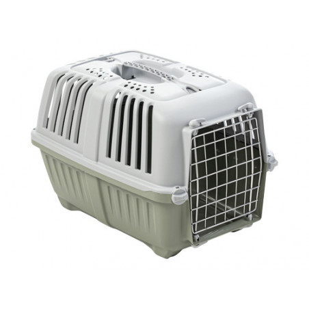 Trasportino Pratiko Metal verde 58x35x40 cm – Porta in metallo – Viaggi sicuri per animali
