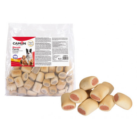 Biscotti Camon ripieni al manzo 750 g – Snack gustoso con vitamine A e D3 – Ricompensa per cani