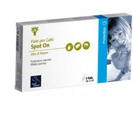 Spot-On Camon Protection gatto 5 fiale 2 ml – Olio di Neem – Protezione naturale