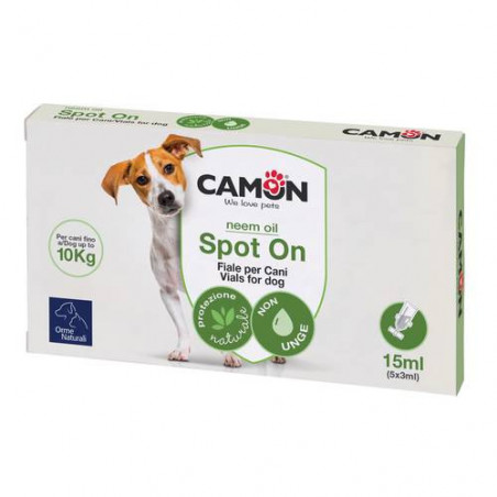 Spot-On Camon Protection cane 0-10 kg 5 fiale 3 ml – Olio di Neem – Protezione naturale