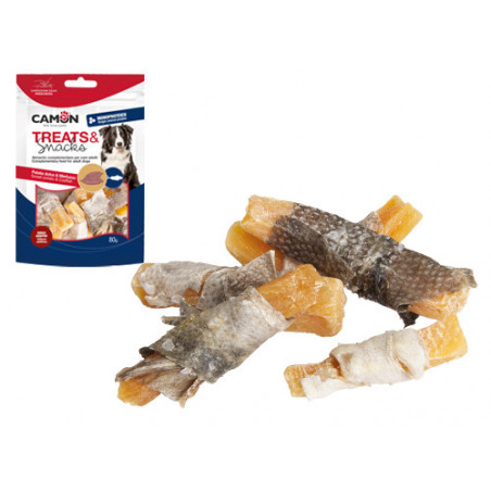 Snack Camon patata e merluzzo per cani 80g – 14 pezzi – Gusto delicato e naturale
