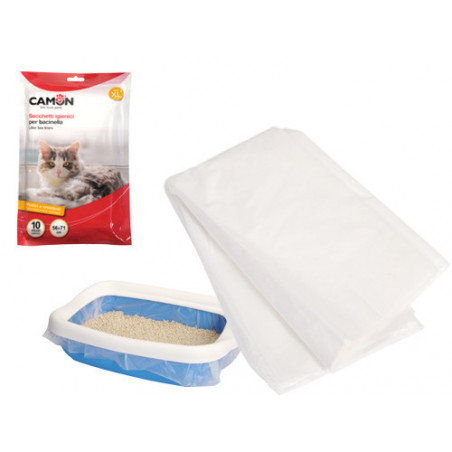Sacchetti igienici Camon per lettiera gatti M 10 pezzi – Pratici e resistenti, 37x48 cm