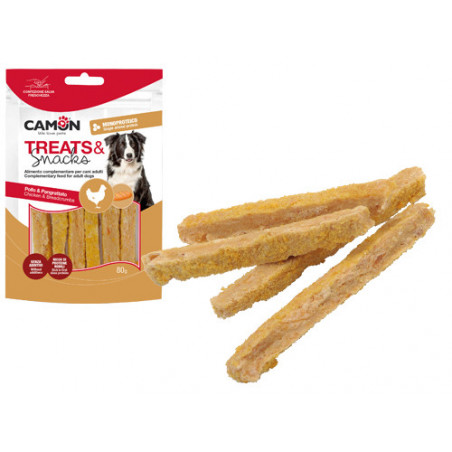 Snack Camon Strip pollo 80g (12 pz) – Filetti di pollo essiccati, monoproteici, senza glutine