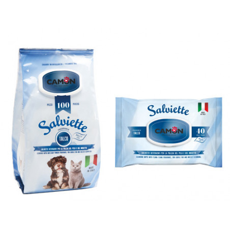 Salviette Camon muschio e aloe 100 pz – Detergenti delicate per pelo e muso di cani e gatti