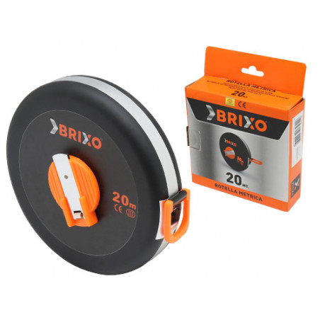 Rotella metrica Brixo 20 m – Nastro in fibra di vetro, scocca soft-touch per misurazioni precise