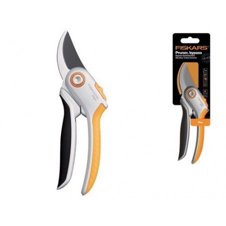 Forbici da potatura Fiskars Bypass Plus P531 – Lame in acciaio temprato e manici ergonomici in alluminio
