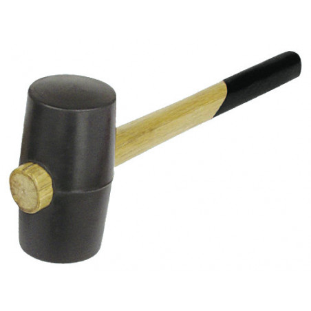 Mazzuola in gomma 680 g con manico in legno verniciato per lavori di montaggio e carpenteria