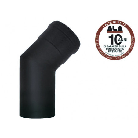 Gomito ALA Aeternum 45° Ø10 cm nero opaco per stufe a pellet – A.L.A.