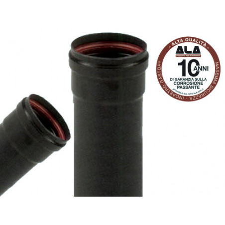 Tubo ALA Aeternum Ø10 cm H100 cm nero opaco per stufe a pellet – A.L.A.
