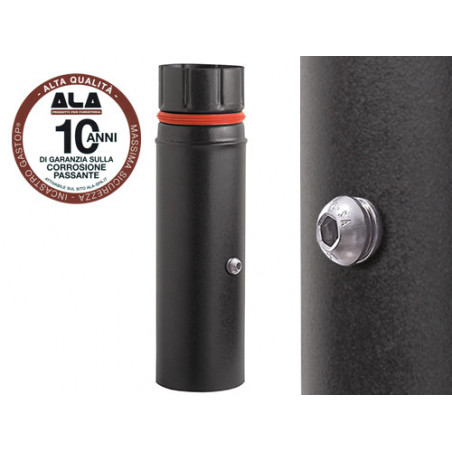Tubo ALA ECO Combustione Ø8 cm H25 cm nero opaco con tappo ispezione – A.L.A.