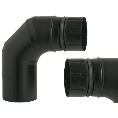 Gomito per stufe a pellet 90° Ø10 cm – smaltato porcellanato nero opaco – A.L.A.