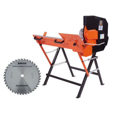 Sega tronchi elettrica 1500W – taglio Ø30–135 mm – lama 400 mm – per legna da ardere – Brixo Sherwood