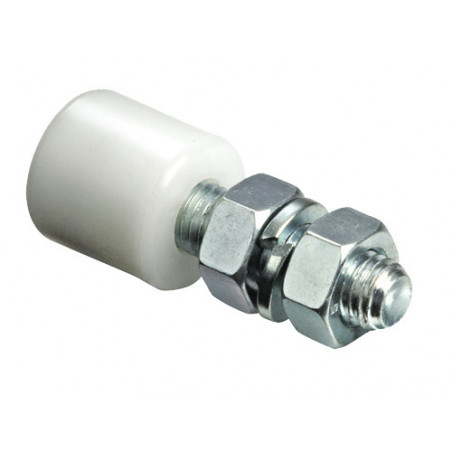 Oliva guida in nylon Ø40 mm – per cancelli scorrevoli – con perno filettato e dadi – Comunello