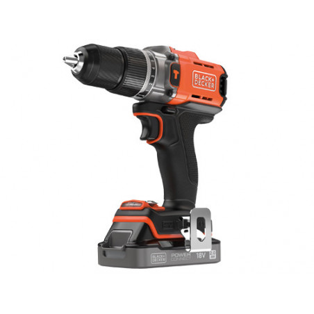 Trapano avvitatore a percussione 18V 2.0Ah – mandrino 13 mm – luce LED – Black+Decker BCD383D1XC