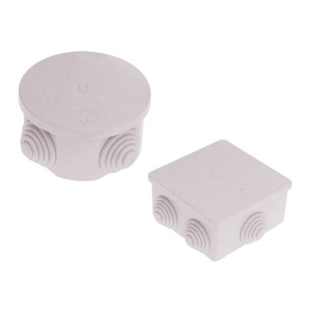 Scatola di derivazione stagna 80x80x40mm – FG13401 – IP44 con coperchio a pressione e 6 passacavi – FAEG