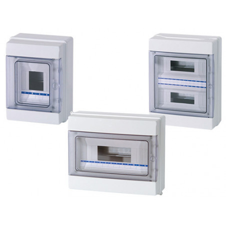 Centralino da parete stagno 4 moduli 145x200x105mm – FG14504 – IP65 con portello fumè – FAEG