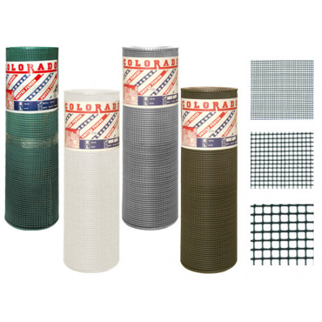 Rete plastica estrusa silver 50m H100cm maglia 10x10mm – Colorado – uso giardinaggio e recinzioni leggere – United Fences
