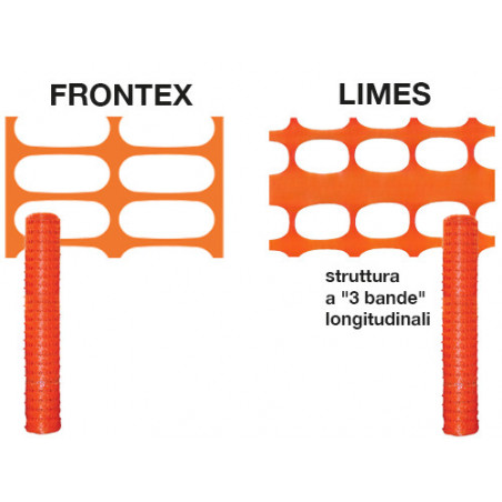 Rete da cantiere arancione 50m H100cm maglia 140x40mm – Brixo Limes – uso edilizia e sicurezza – Brixo