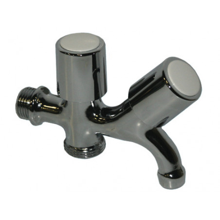Rubinetto doppio uso 1/2" x 3/4" in ottone cromato – Art. 220 – uso lavatrice e lavastoviglie – ITAP