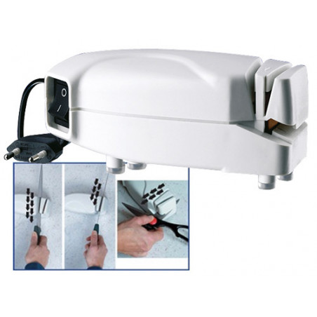 Affilacoltelli elettrico 40W per coltelli e forbici con mola da 34 mm e piedini antiscivolo