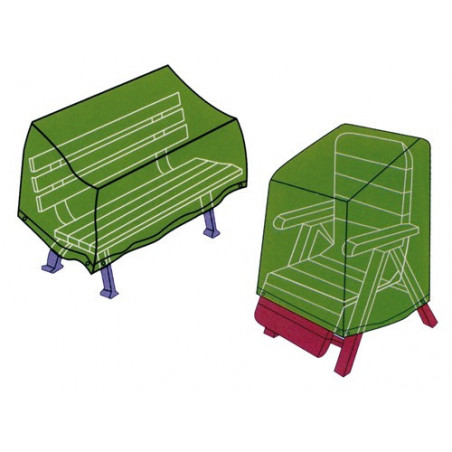 Set coperture 3 pezzi per divano, tavolo e 2 poltrone – PVC verde con elastico – GDLC