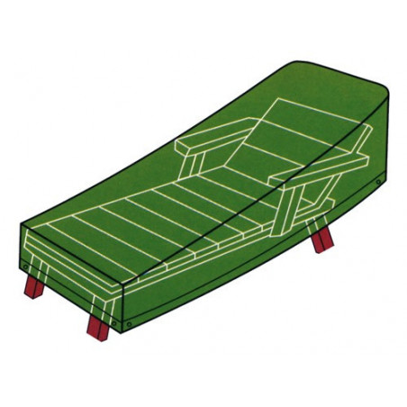 Copertura per lettino da giardino 175x76x30/79 cm – PVC verde con elastico – GDLC