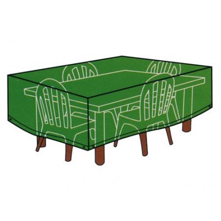 Copertura per tavolo rettangolare con sedie 173x215x90 cm – PVC verde con elastico – GDLC