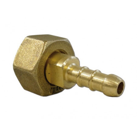 Raccordo con dado per bombole gas – Ø interno 8 mm – Acciaio – Uso GPL