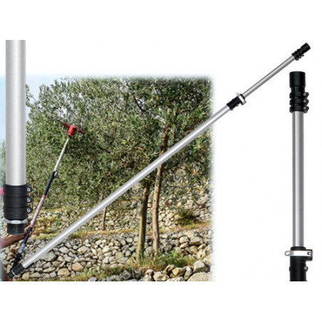 Asta telescopica in alluminio – Lunghezza 1,45–2,25 m – Ø34 mm – Per scuotitori pneumatici