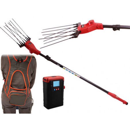Scuotitore per olive – Rambo 44 – Motore brushless 350W – Asta telescopica 2–3 m – Display LCD – Rambo