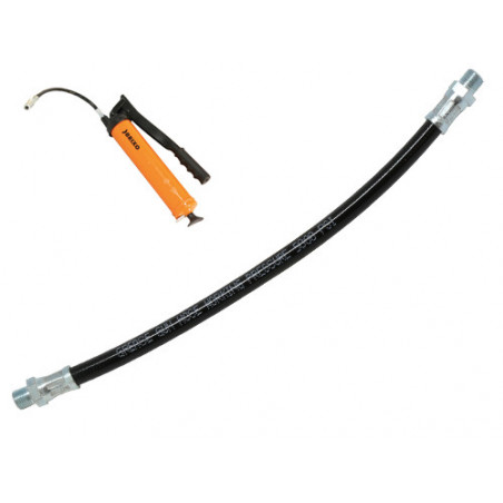 Flessibile Brixo per ingrassatori – Lunghezza 300 mm – Nylon ad alta pressione – Raccordi in acciaio – Brixo