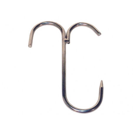Ganci da macelleria in acciaio inox – per prosciutti – 160x6 mm – Confezione da 10 pezzi