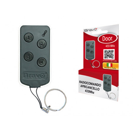 Radiocomando Bravo DoorX – 4 canali – codice fisso – frequenza 433 MHz
