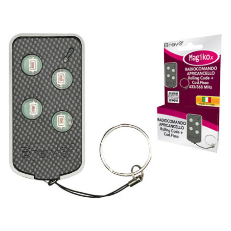 Radiocomando Bravo Magiko X – 4 canali – rolling code – frequenza 433/868 MHz