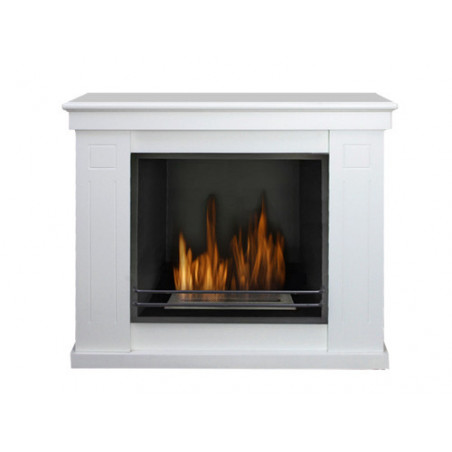 Camino a bioetanolo Raffaello – 3 kW – struttura in legno MDF bianco 83x98x32 cm