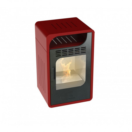 Stufa a bioetanolo Fiammetta Ventilata – 1,5 litri – acciaio verniciato bordeaux
