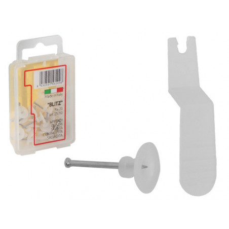 Ganci Blitz per quadri – nylon con punte in acciaio – confezione da 20 pezzi
