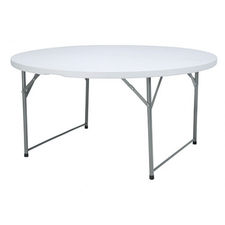 Tavolo da campeggio pieghevole Ø150xH74 cm – Piano in HDPE – Struttura in acciaio