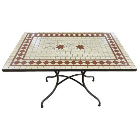 Tavolo da giardino rettangolare 120x80 cm con piano in mosaico simil pietra – Jazz – GDLC