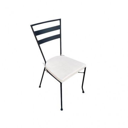 Sedia da giardino con cuscino in acciaio verniciato nero – Modello Indie – GDLC