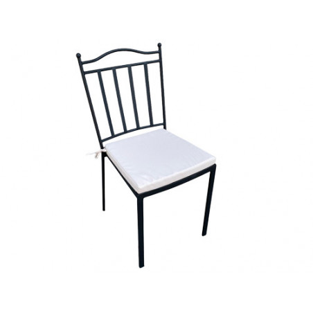 Sedia da giardino con cuscino in ferro verniciato nero – Modello Funk – GDLC