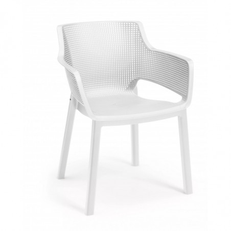 Sedia da giardino in resina bianca con design moderno – Modello Elisa – Keter