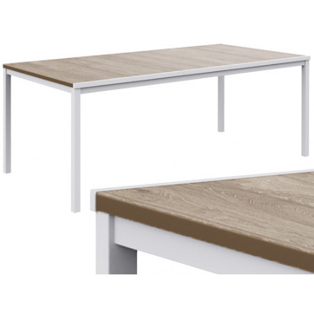 Tavolo da giardino rettangolare 159x95 cm effetto legno con struttura bianca – Modello Porto 160 – Keter