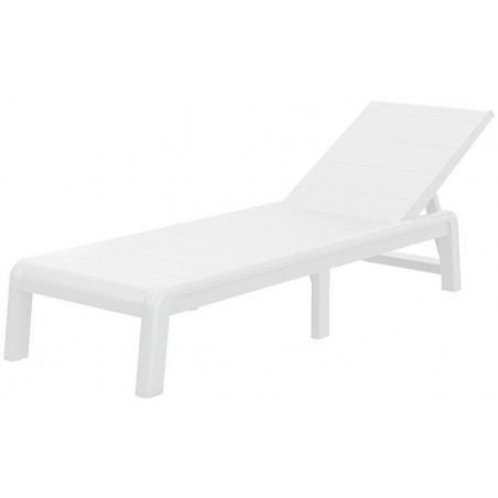 Lettino prendisole regolabile in plastica effetto legno bianco – Formentera – Keter