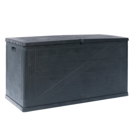 Baule multiuso in resina 420L con finitura effetto legno antracite – Modello Wood – Toomax