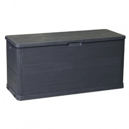 Baule multiuso in resina 280L con finitura effetto legno antracite – Modello Woody's 280 – Toomax