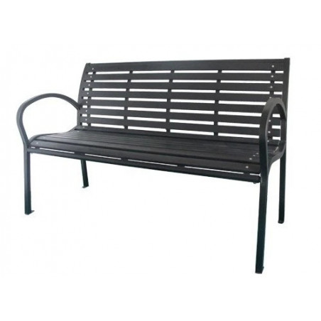 Panchina da giardino in acciaio verniciato nero 125x60xH80 cm – Modello Gaia – GDLC