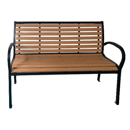 Panchina da giardino in acciaio verniciato marrone 125x60xH80 cm – Modello Alba – GDLC
