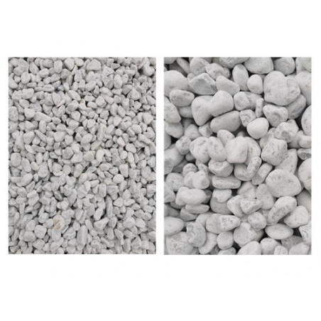 Ciottoli in marmo Bianco Carrara 25/40 mm – Sacco da 20 kg – Ideali per paesaggistica e arredo urbano